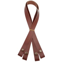 Angel Çanta Aksesuar Gerçek Deri Çıtçıtlı Çanta Sapı Kızıl Kahve Renk Antik Metalli - Angel Çanta Aksesuar