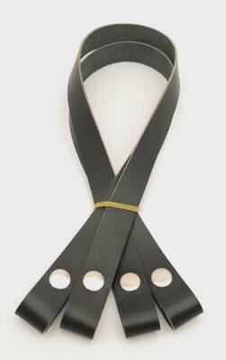 Angel Çanta Aksesuar Gerçek Deri Çıtçıtlı Çanta Sapı Siyah Renk Gümüş Metalli - 3