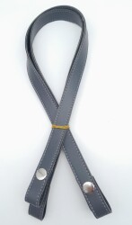 Angel Çanta Aksesuar Çift Kat Dikişli Suni Deri Gri Çıtçıtlı Çanta Sapı 70 cm Gümüş Metalli - Angel Çanta Aksesuar