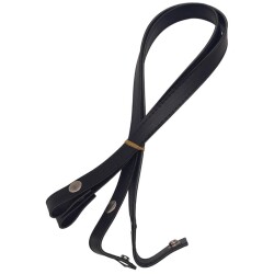 Angel Çanta Aksesuar Çift Kat Dikişli Suni Deri Siyah Renk Çıtçıtlı Çanta Sapı 70 cm Gümüş Metalli - 4