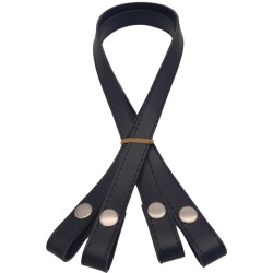 Angel Çanta Aksesuar Çift Kat Dikişli Suni Deri Siyah Renk Çıtçıtlı Çanta Sapı 70 cm Gümüş Metalli - 2