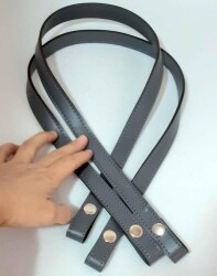 Angel Çanta Aksesuar Gri Renkli, Çıtçıtlı Çanta Sapı - Angel Çanta Aksesuar