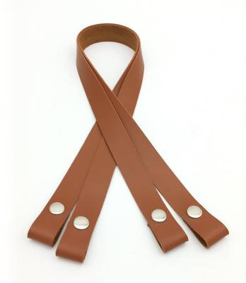 Angel Çanta Aksesuar Tek Kat Suni Deri Taba Çıtçıtlı Çanta Sapı Gümüş Metalli - 1