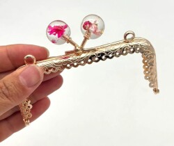 Angel Çanta Aksesuar 10.5 Cm Cüzdan Klipsi Fuşya Çiçekli - Angel Çanta Aksesuar