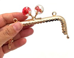 Angel Çanta Aksesuar 10.5 Cm Cüzdan Klipsi Kırmızı Çiçekli - Angel Çanta Aksesuar
