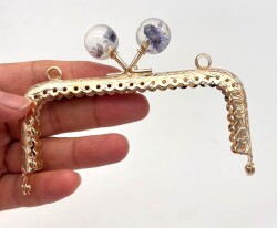 Angel Çanta Aksesuar 10.5 Cm Cüzdan Klipsi Mavi Çiçekli - Angel Çanta Aksesuar