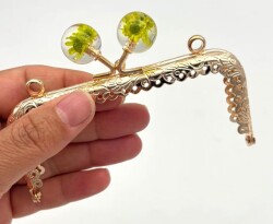 Angel Çanta Aksesuar 10.5 Cm Cüzdan Klipsi Neon Yeşili Çiçekli - Angel Çanta Aksesuar