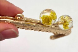 Angel Çanta Aksesuar 10.5 Cm Cüzdan Klipsi Sarı Çiçekli - 2