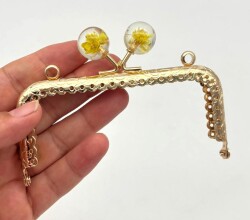 Angel Çanta Aksesuar 10.5 Cm Cüzdan Klipsi Sarı Çiçekli - Angel Çanta Aksesuar