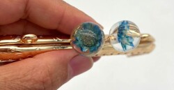 Angel Çanta Aksesuar 10.5 Cm Cüzdan Klipsi Turkuaz Çiçekli - 2