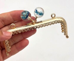 Angel Çanta Aksesuar 10.5 Cm Cüzdan Klipsi Turkuaz Çiçekli - Angel Çanta Aksesuar