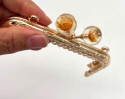 Angel Çanta Aksesuar 10.5 Cm Cüzdan Klipsi Turuncu Çiçekli - 2