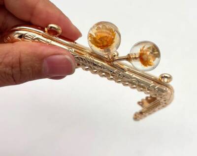 Angel Çanta Aksesuar 10.5 Cm Cüzdan Klipsi Turuncu Çiçekli - 2