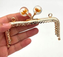 Angel Çanta Aksesuar 10.5 Cm Cüzdan Klipsi Turuncu Çiçekli - Angel Çanta Aksesuar