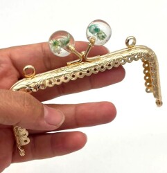 Angel Çanta Aksesuar 10.5 Cm Cüzdan Klipsi Yeşil Çiçekli - Angel Çanta Aksesuar