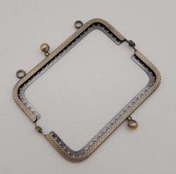 Angel Çanta Aksesuar 10.5 cm Dikdörtgen Çanta Klipsi Çanta Bursu Antik Metal - 2