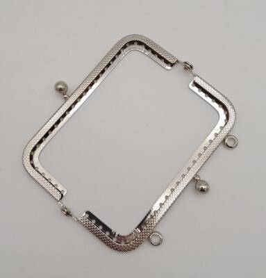 Angel Çanta Aksesuar 10.5 cm Dikdörtgen Çanta Klipsi Çanta Bursu Gümüş Metal - 2