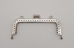 Angel Çanta Aksesuar 10.5 cm Dikdörtgen Çanta Klipsi Çanta Bursu Gümüş Metal - Angel Çanta Aksesuar