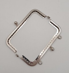 Angel Çanta Aksesuar 10.5 cm Dikdörtgen Çanta Klipsi Çanta Bursu Gümüş Metal - 2