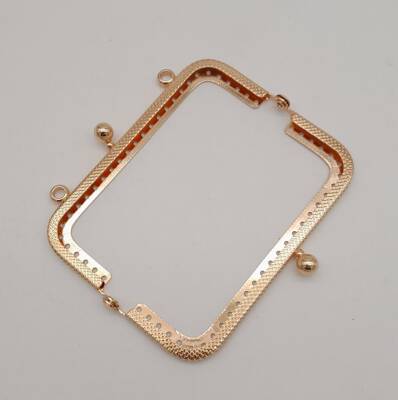 Angel Çanta Aksesuar 10.5 cm Dikdörtgen Çanta Klipsi Çanta Bursu Light Gold Metal - 2