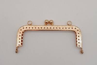 Angel Çanta Aksesuar 10.5 cm Dikdörtgen Çanta Klipsi Çanta Bursu Light Gold Metal - 1