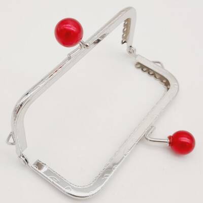 Angel Çanta Aksesuar 10.5 cm Gümüş Metal Bordo Toplu Dikdörtgen Cüzdan Klipsi Çanta Bursu Model 2 - 3