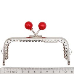 Angel Çanta Aksesuar 10.5 cm Gümüş Metal Bordo Toplu Dikdörtgen Cüzdan Klipsi Çanta Bursu Model 2 - 2