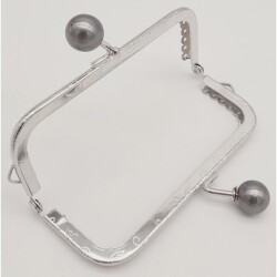 Angel Çanta Aksesuar 10.5 cm Gümüş Metal Gri Toplu Dikdörtgen Cüzdan Klipsi Çanta Bursu Model 2 - 3