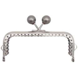 Angel Çanta Aksesuar 10.5 cm Gümüş Metal Gri Toplu Dikdörtgen Cüzdan Klipsi Çanta Bursu Model 2 - Angel Çanta Aksesuar