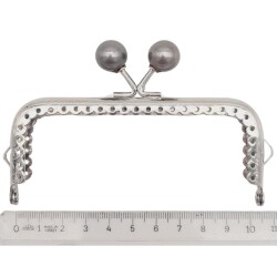 Angel Çanta Aksesuar 10.5 cm Gümüş Metal Gri Toplu Dikdörtgen Cüzdan Klipsi Çanta Bursu Model 2 - 2