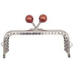 Angel Çanta Aksesuar 10.5 cm Gümüş Metal Koyu Bordo Toplu Dikdörtgen Cüzdan Klipsi Çanta Bursu Model 2 - Angel Çanta Aksesuar