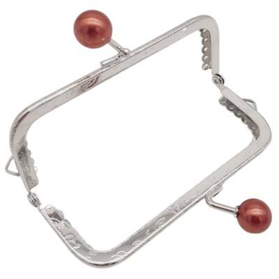 Angel Çanta Aksesuar 10.5 cm Gümüş Metal Koyu Bordo Toplu Dikdörtgen Cüzdan Klipsi Çanta Bursu Model 2 - 3