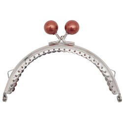 Angel Çanta Aksesuar 10.5 cm Gümüş Metal Koyu Bordo Toplu Oval Cüzdan Klipsi Çanta Bursu Model 2 - Angel Çanta Aksesuar