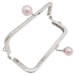 Angel Çanta Aksesuar 10.5 cm Gümüş Metal Pudra Toplu Dikdörtgen Cüzdan Klipsi Çanta Bursu Model 2 - 3