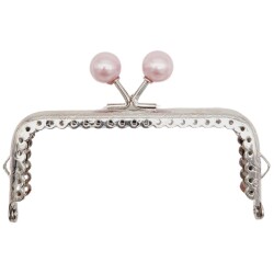 Angel Çanta Aksesuar 10.5 cm Gümüş Metal Pudra Toplu Dikdörtgen Cüzdan Klipsi Çanta Bursu Model 2 - Angel Çanta Aksesuar