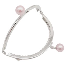 Angel Çanta Aksesuar 10.5 cm Gümüş Metal Pudra Toplu Oval Cüzdan Klipsi Çanta Bursu Model 2 - 3