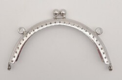Angel Çanta Aksesuar 10.5 cm Oval Cüzdan Klipsi Cüzdan Bursu Gümüş Renk - Angel Çanta Aksesuar