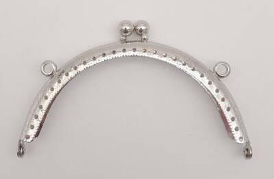Angel Çanta Aksesuar 10.5 cm Oval Cüzdan Klipsi Cüzdan Bursu Gümüş Renk - 1
