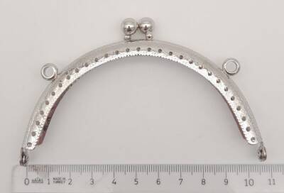 Angel Çanta Aksesuar 10.5 cm Oval Cüzdan Klipsi Cüzdan Bursu Gümüş Renk - 2