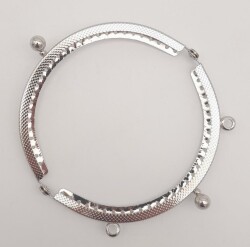 Angel Çanta Aksesuar 10.5 cm Oval Cüzdan Klipsi Cüzdan Bursu Gümüş Renk - 3