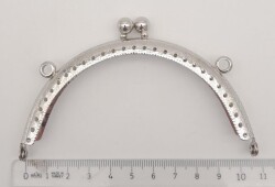 Angel Çanta Aksesuar 10.5 cm Oval Cüzdan Klipsi Cüzdan Bursu Gümüş Renk - 2