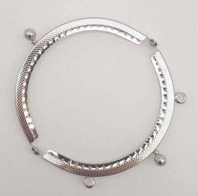 Angel Çanta Aksesuar 10.5 cm Oval Cüzdan Klipsi Cüzdan Bursu Gümüş Renk - 3