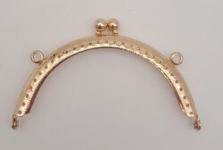 Angel Çanta Aksesuar 10.5 cm Oval Cüzdan Klipsi Cüzdan Bursu Light Gold Renk - Angel Çanta Aksesuar