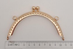 Angel Çanta Aksesuar 10.5 cm Oval Cüzdan Klipsi Cüzdan Bursu Light Gold Renk - 2