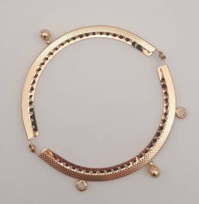 Angel Çanta Aksesuar 10.5 cm Oval Cüzdan Klipsi Cüzdan Bursu Light Gold Renk - 3