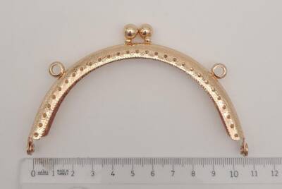 Angel Çanta Aksesuar 10.5 cm Oval Cüzdan Klipsi Cüzdan Bursu Light Gold Renk - 2