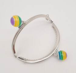 Angel Çanta Aksesuar 10.5 cm Renkli Şeker Başlıklı Cüzdan Çanta Klipsi Bursu Gümüş Metal - 3