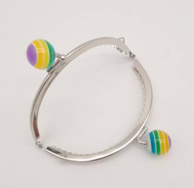 Angel Çanta Aksesuar 10.5 cm Renkli Şeker Başlıklı Cüzdan Çanta Klipsi Bursu Gümüş Metal - 3