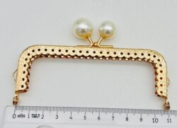 Angel Çanta Aksesuar 11 Cm Cüzdan Klipsi Golden Renk İncili - Angel Çanta Aksesuar