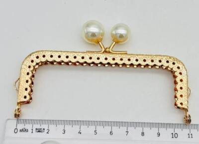 Angel Çanta Aksesuar 11 Cm Cüzdan Klipsi Golden Renk İncili - 1
